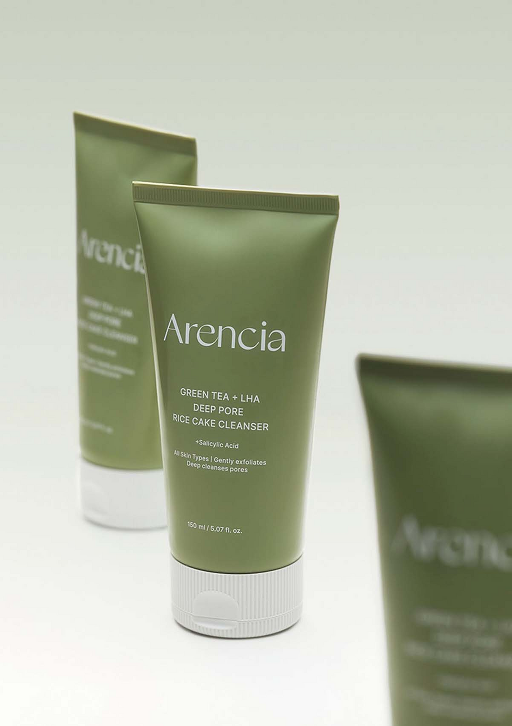Arencia Green Tea + LHA Deep Pore Rice Cake Cleanser 150mL