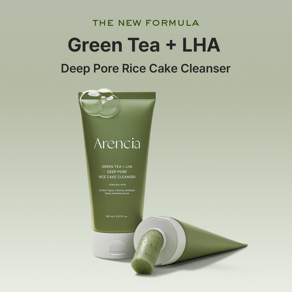 Arencia Green Tea + LHA Deep Pore Rice Cake Cleanser 150mL