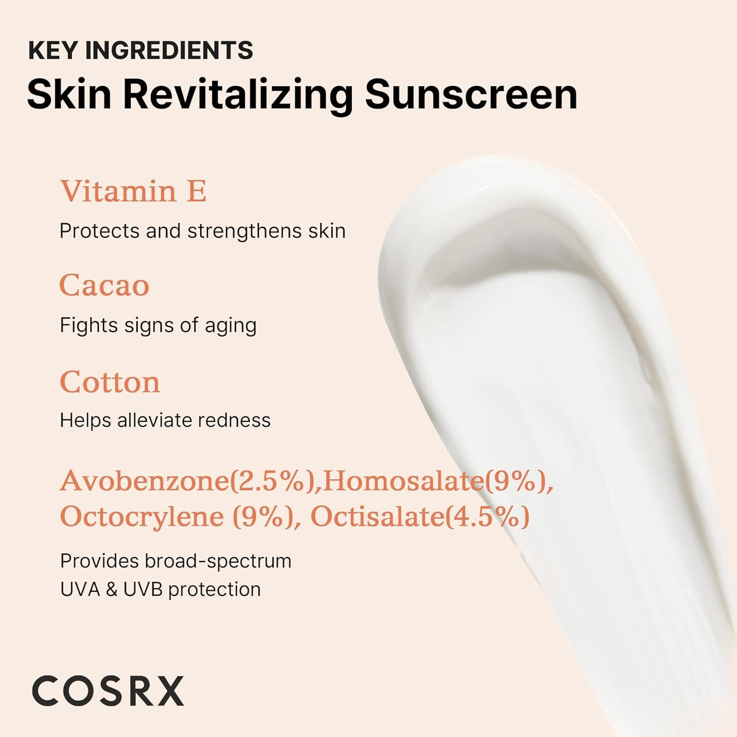 COSRX Vitamin E Vitalizing Sunscreen SPF 50+ 50mL