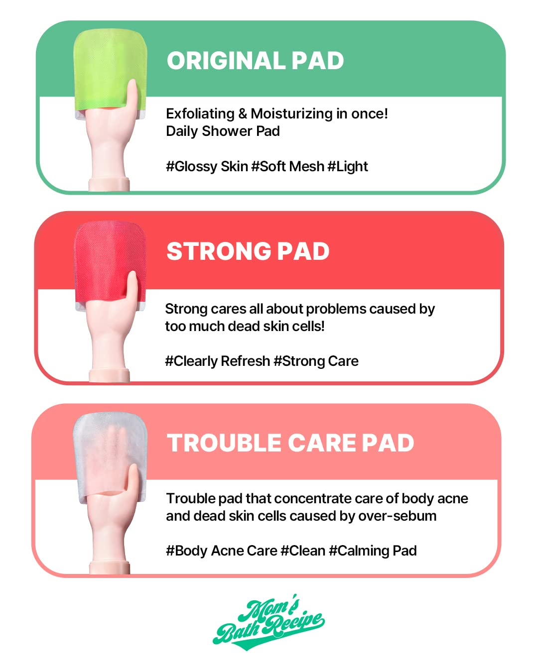Mom’s Bath Recipe Body Peeling Pad Trouble Care (Single Sheet)