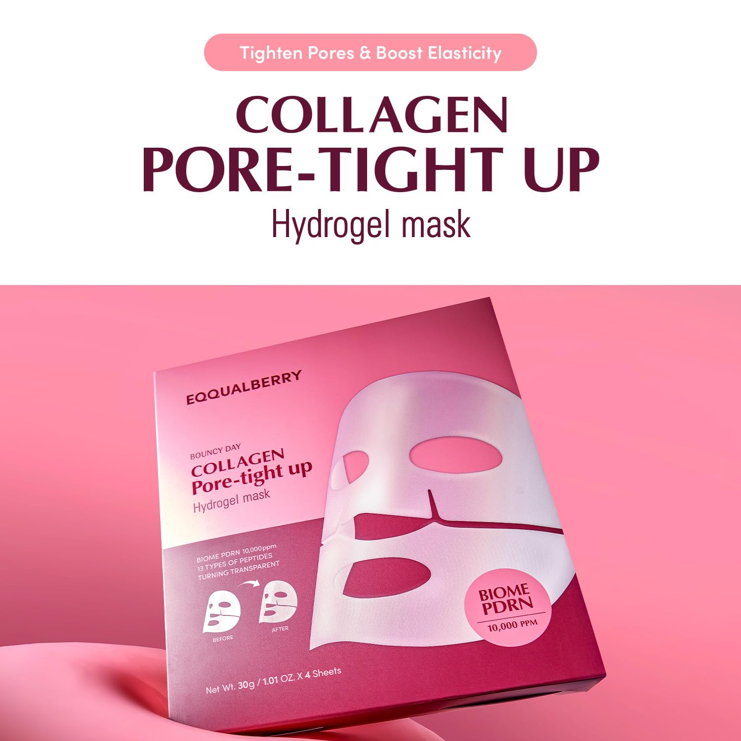 EQQUALBERRY Collagen Pore-Tight Up Mask 30g x 4 Sheets