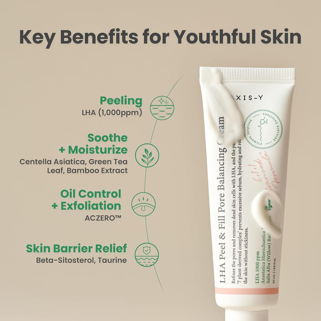 AXIS-Y LHA Peel & Fill Pore Balancing Cream | 50 ml / 1.69 fl. Oz.