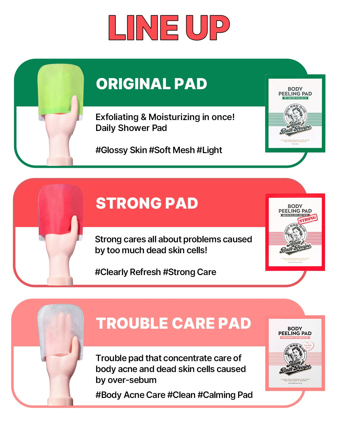 Mom’s Bath Recipe Body Peeling Pad Strong (Single Sheet)