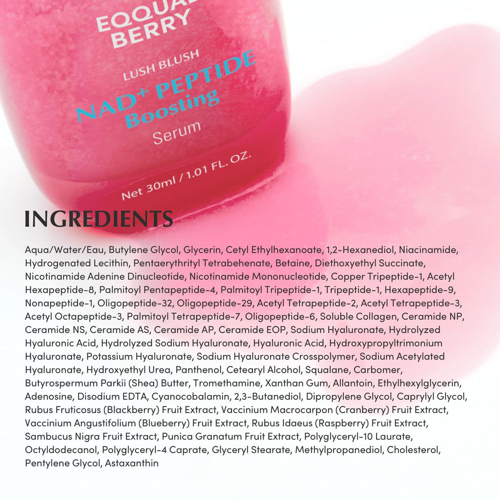 EQQUALBERRY Lush Blush NAD+ Peptide Boosting Serum 30 mL