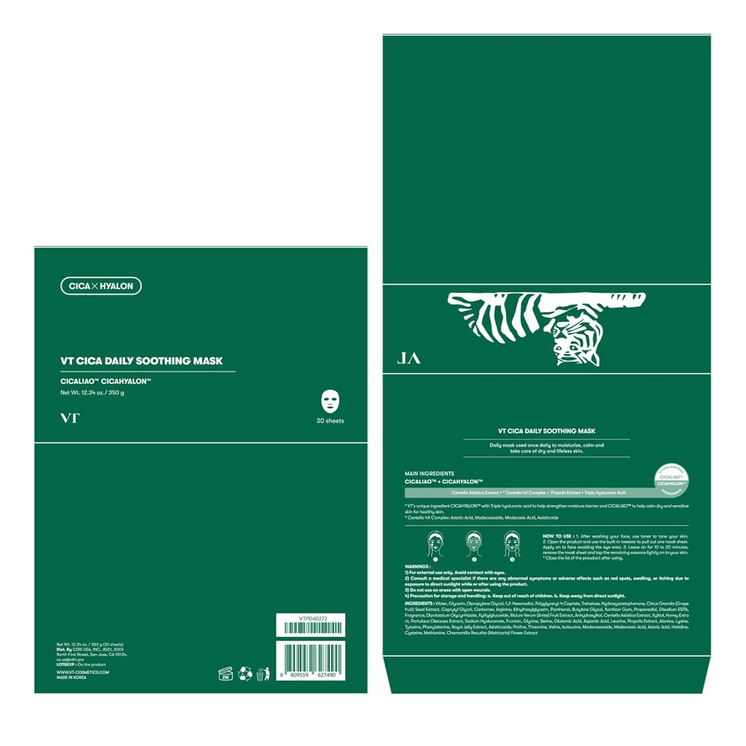 VT Cica Daily Soothing Mask Sheet 30 Sheets
