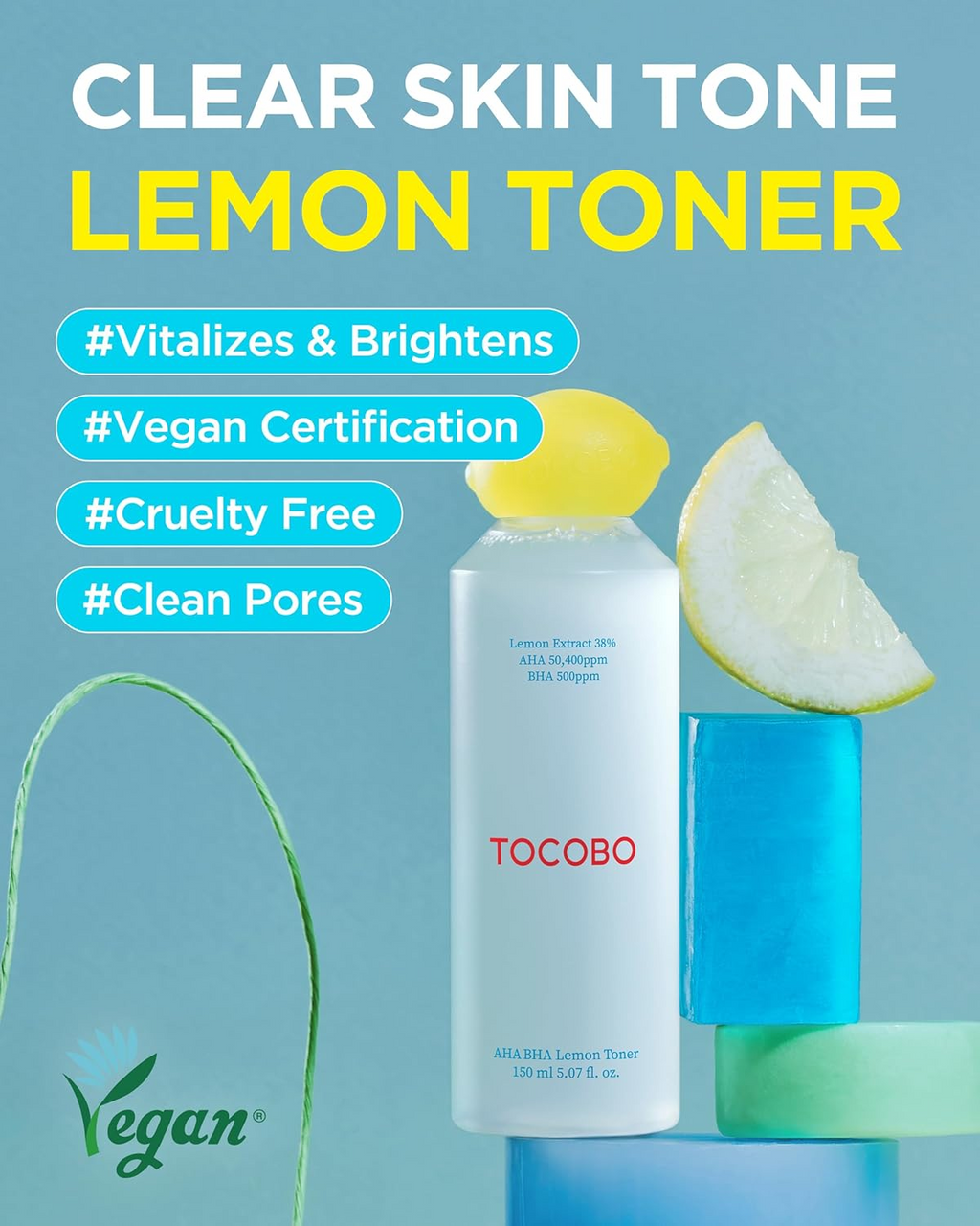 TOCOBO AHA BHA Lemon Facial Toner 150 mL