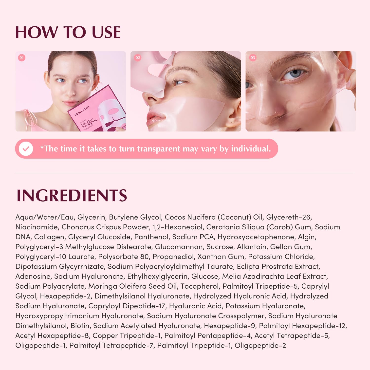 EQQUALBERRY Collagen Pore-Tight Up Mask 30g x 4 Sheets
