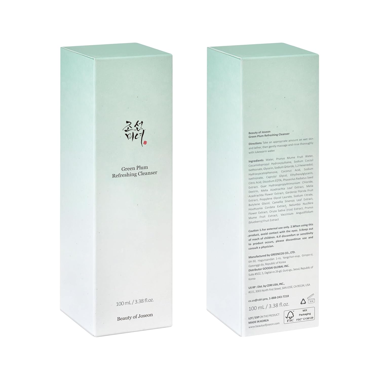 Beauty of Joseon Green Plum Refreshing Cleanser 100mL