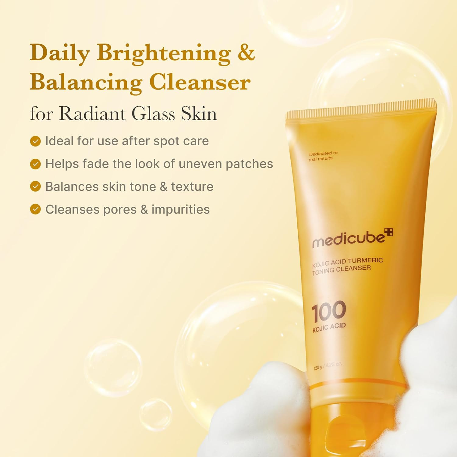 medicube Kojic Acid Turmeric Toning Cleanser 120g