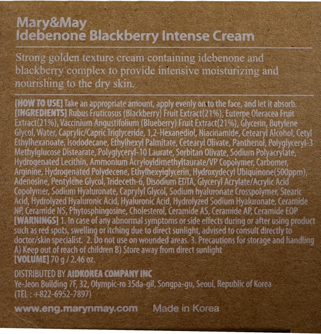 Mary & May Idebenone Blackberry Intense Cream 70g