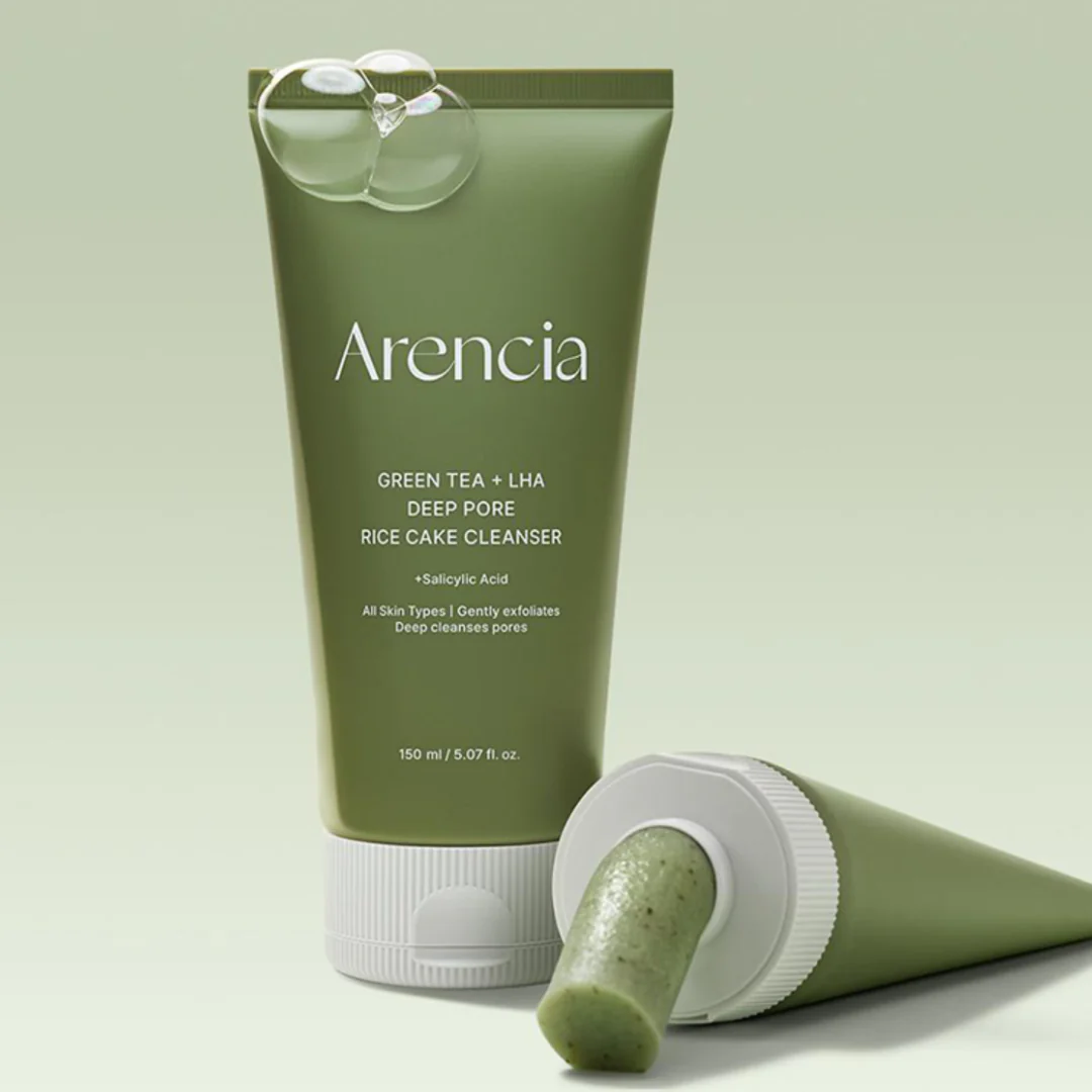 Arencia Green Tea + LHA Deep Pore Rice Cake Cleanser 150mL