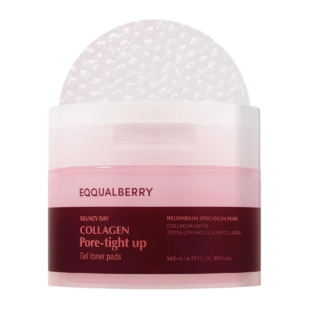 EQQUALBERRY Collagen Pore-Tight Up Gel Toner Pads 140mL (60 Pads)