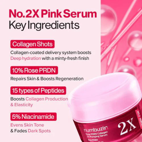 Numbuzin No. 2 Rose PDRN Collagen 2X Plumping Serum 30 mL