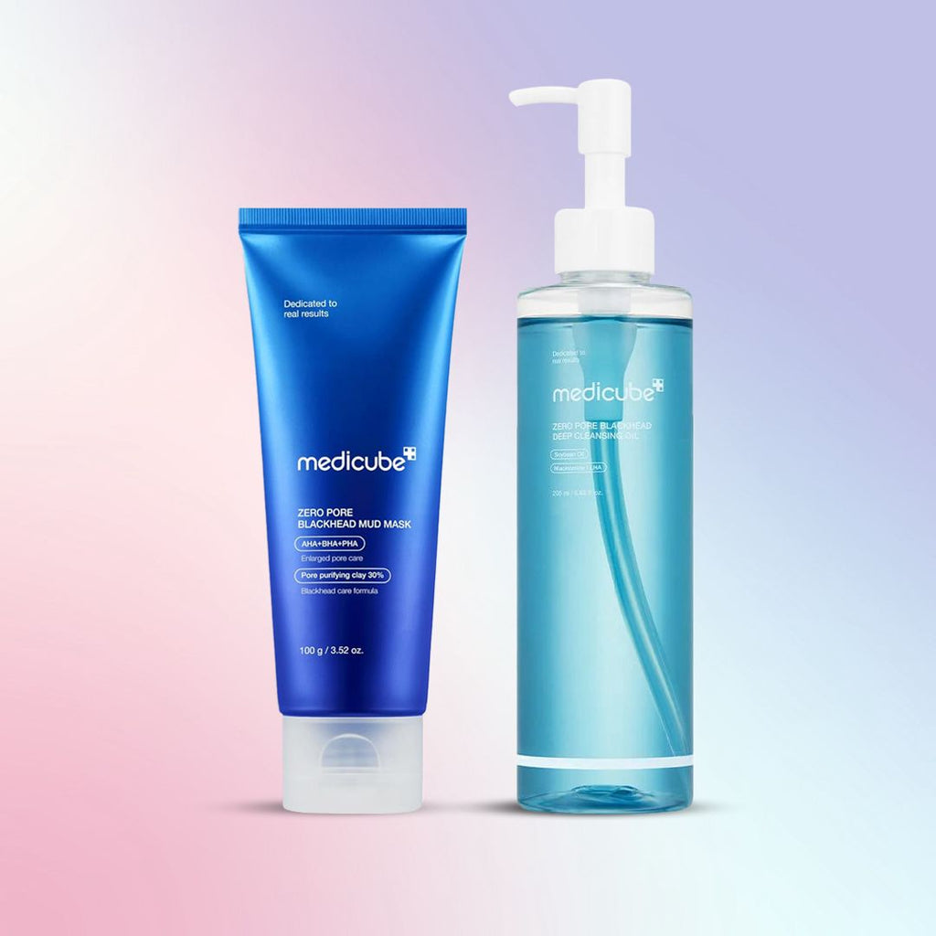 medicube Zero Pore Blackhead Duo Deep Cleansing Oil and Zero Pore Blackhead Mud Facial Mask
