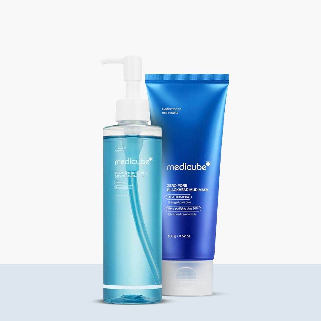 medicube Zero Pore Blackhead Duo Deep Cleansing Oil and Zero Pore Blackhead Mud Facial Mask
