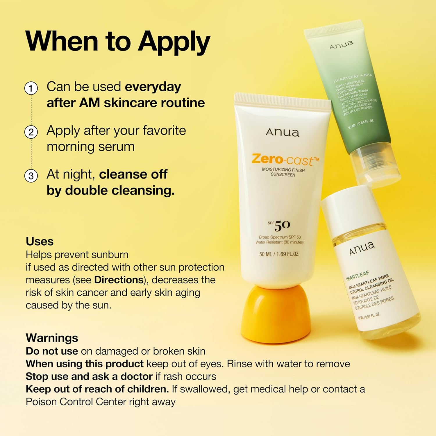Buy Anua Zero-Cast Moisturizing Finish Sunscreen 50mL