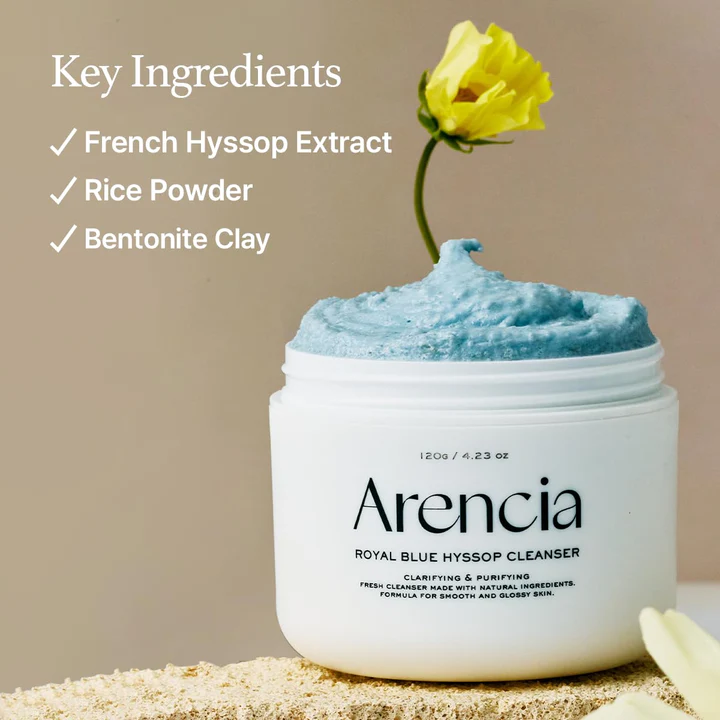 Arencia Blue Hyssop Rice Mochi Cleanser 120g
