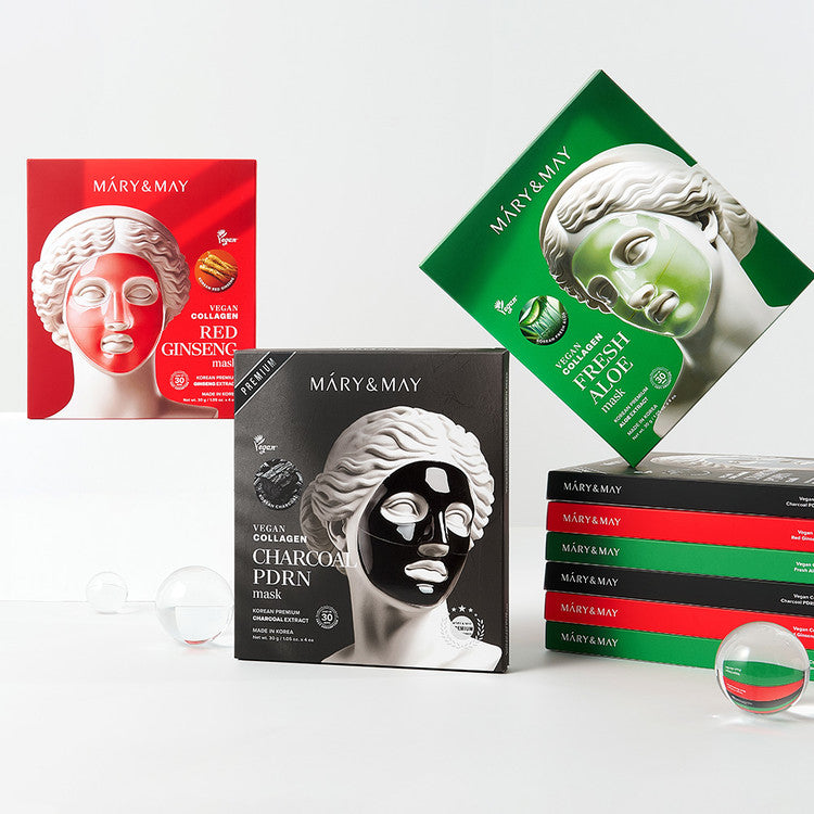 Mary&May Vegan Collagen Charcoal PDRN Mask (30g x4)