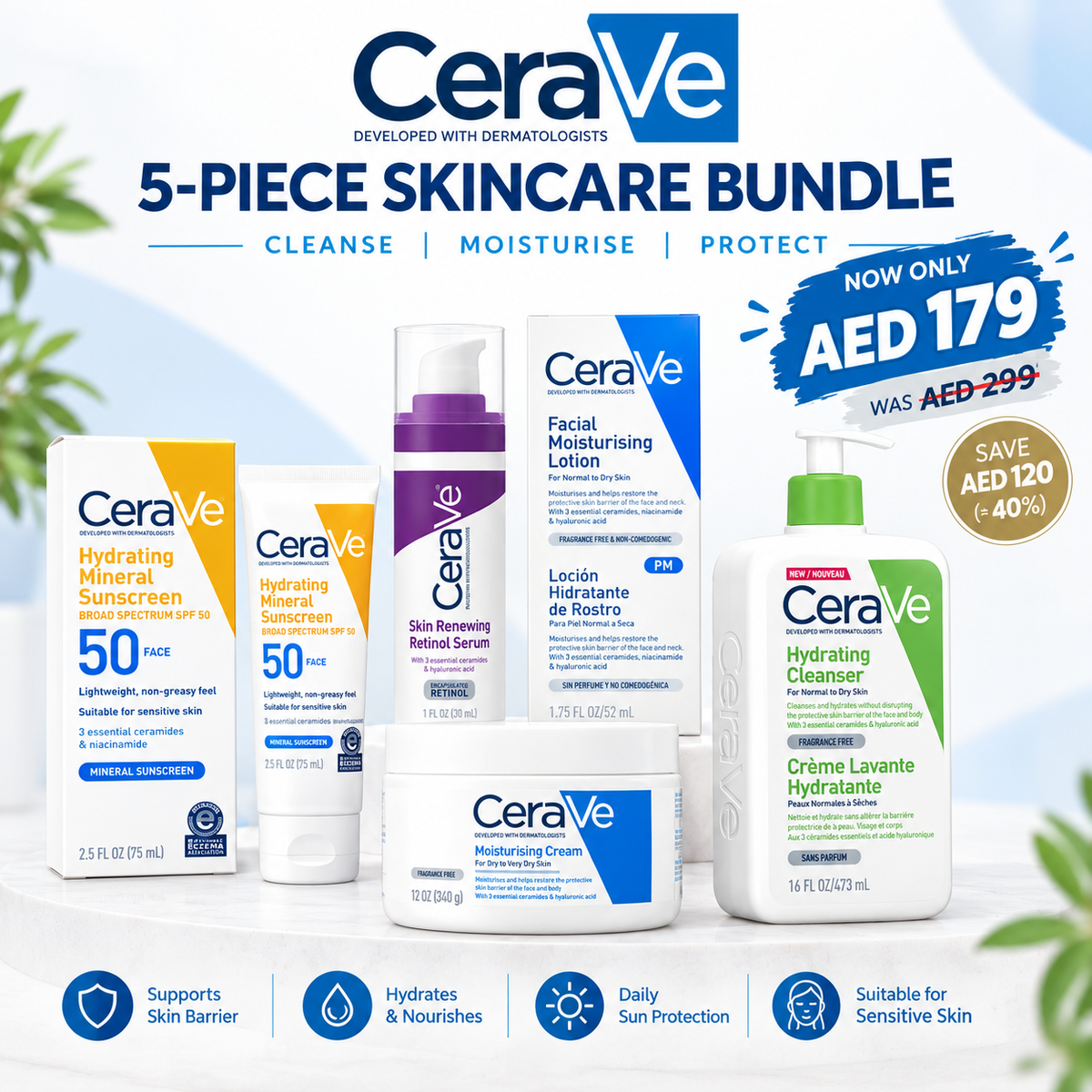 CeraVe 5-Pcs Skincare Bundle – Special Offer