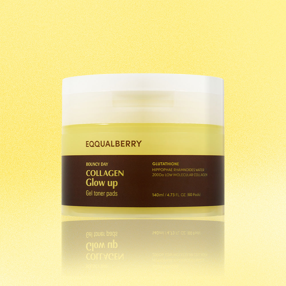 EQQUALBERRY Collagen Glow Up Gel Toner Pads 140mL (60 Pads)